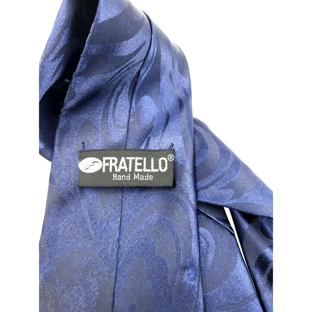 Vintage Fratello Sports Tie Blue Glove Bats Baseball Made in Korea 3.75x58